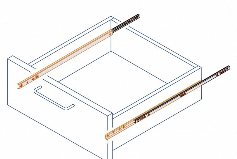 Nábytkové kovanie - Výsuvy, zásuvky / Guličkový polovýsuv - foto Nábytkové kovanie - Výsuvy, zásuvky / Guličkový polovýsuv - foto